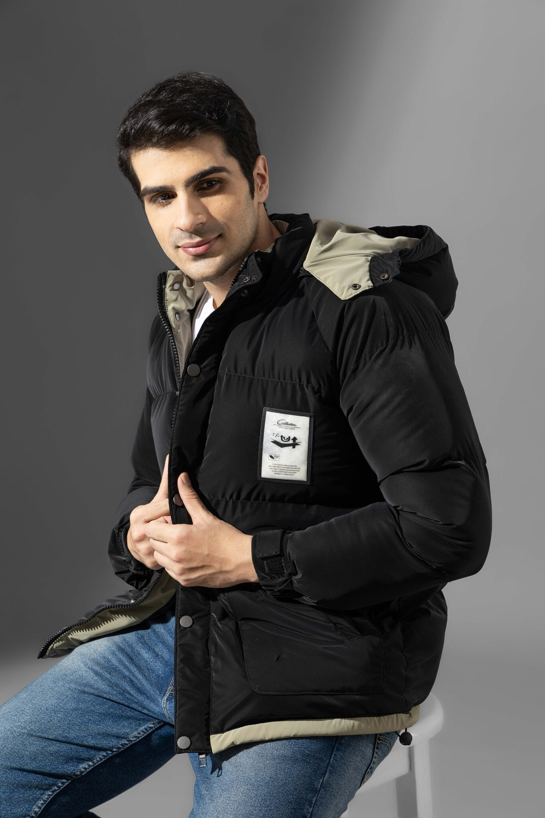 Black Men Hooded Heavy Winter Jacket