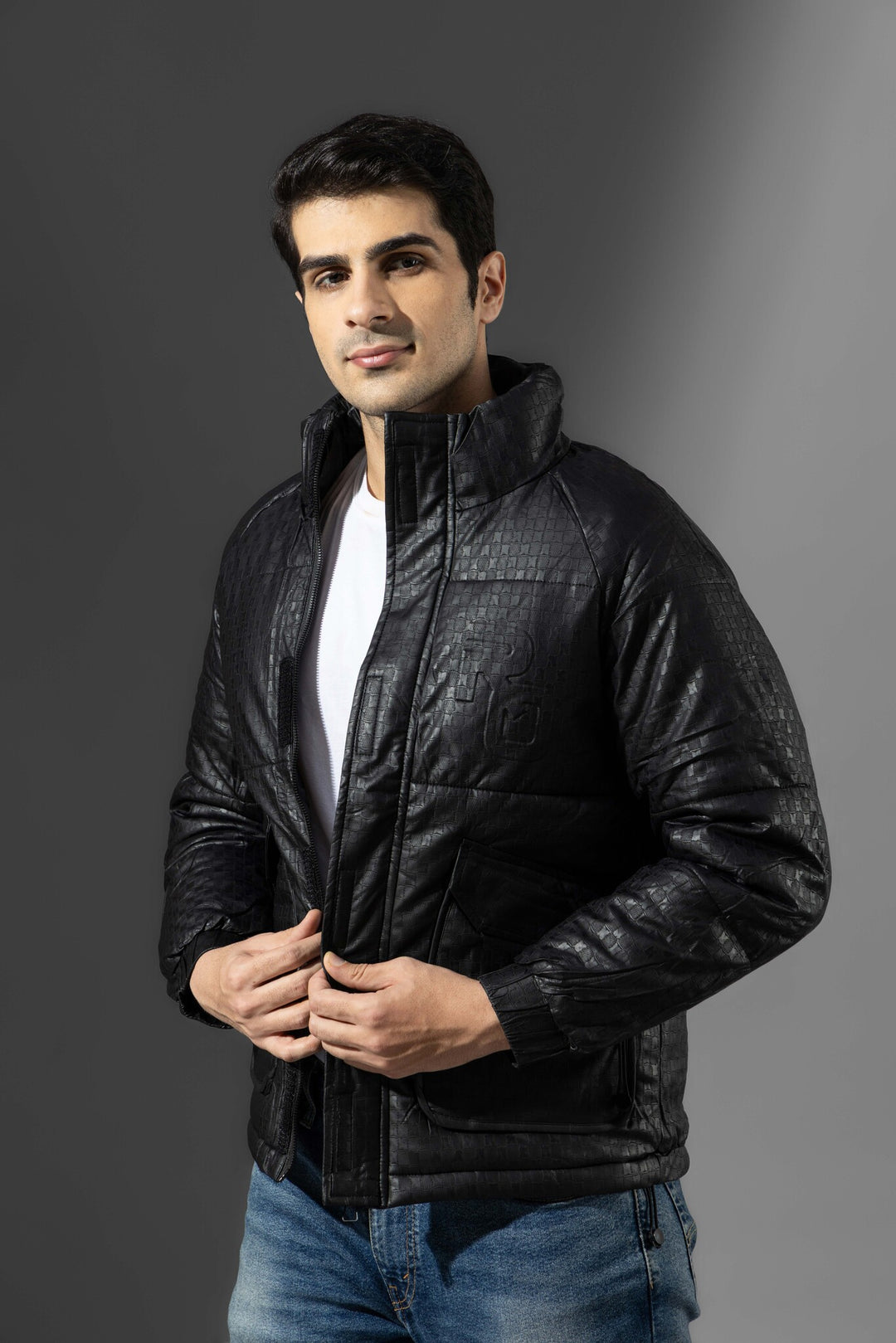 Olive Men High Neck Heavy Winter Jacket