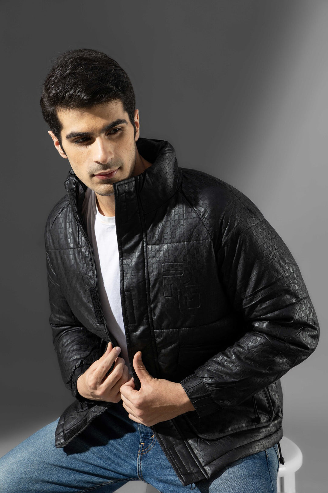 Olive Men High Neck Heavy Winter Jacket