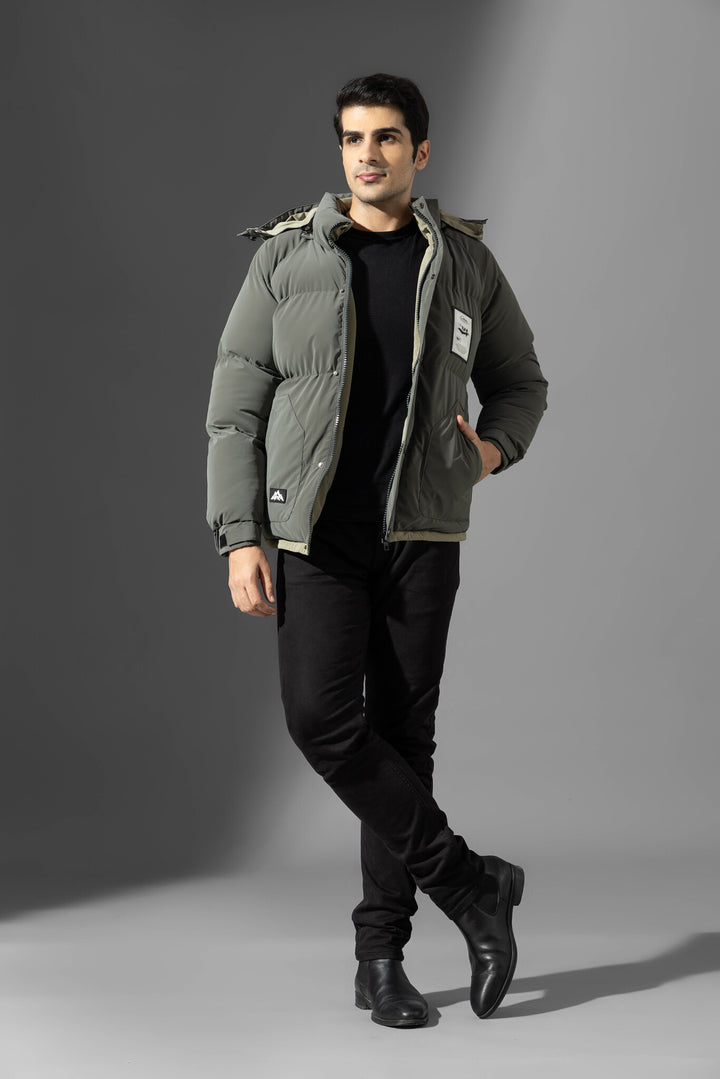 Green Men Full Sleeve Winter Heavy Jacket