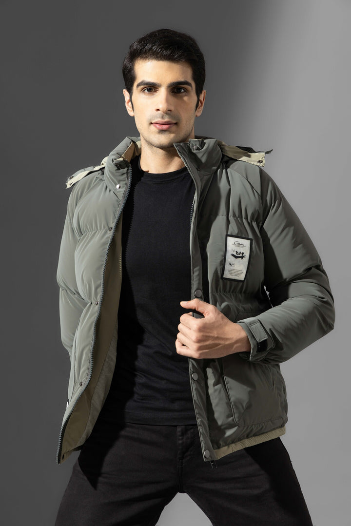 Green Men Full Sleeve Winter Heavy Jacket