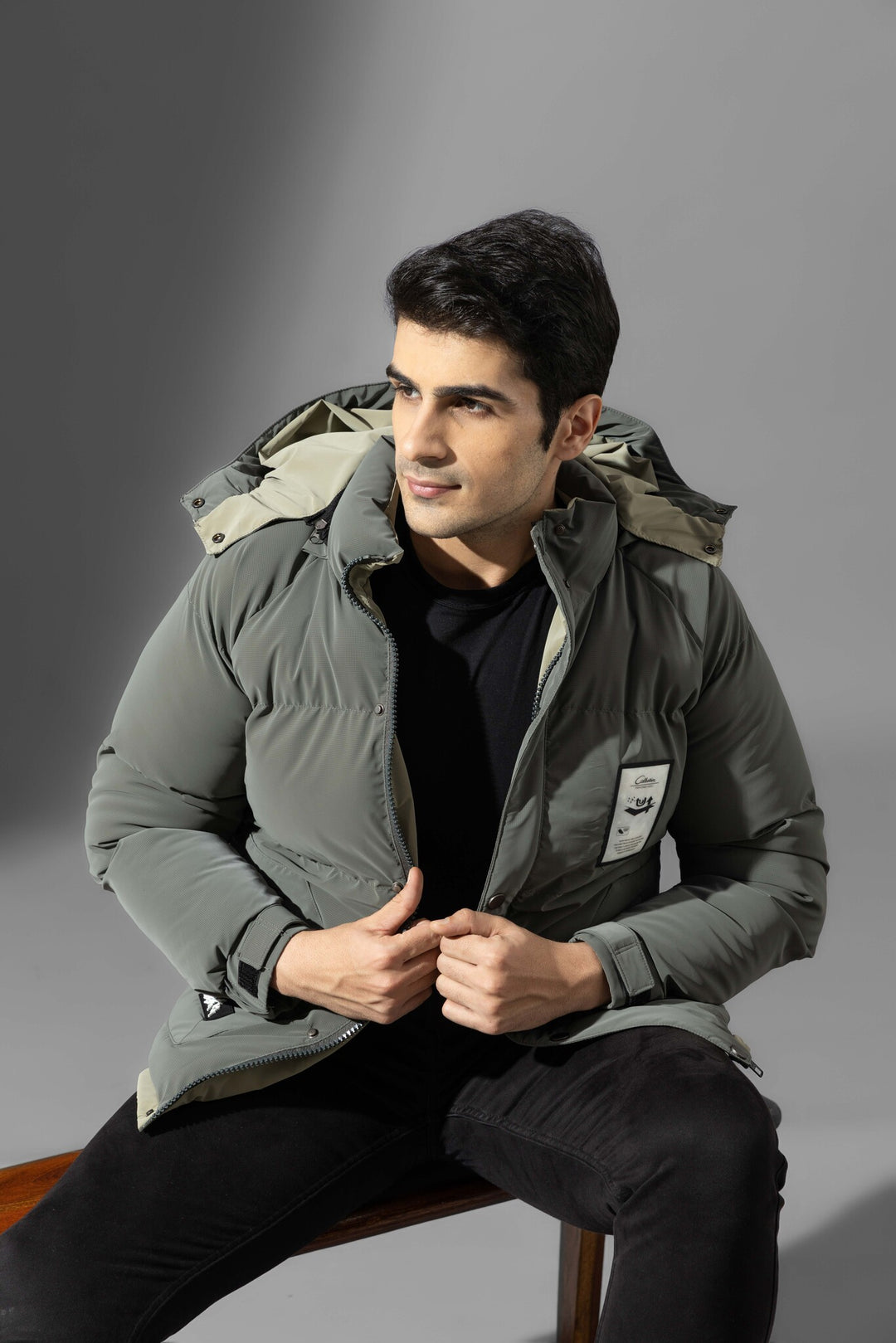 Green Men Full Sleeve Winter Heavy Jacket