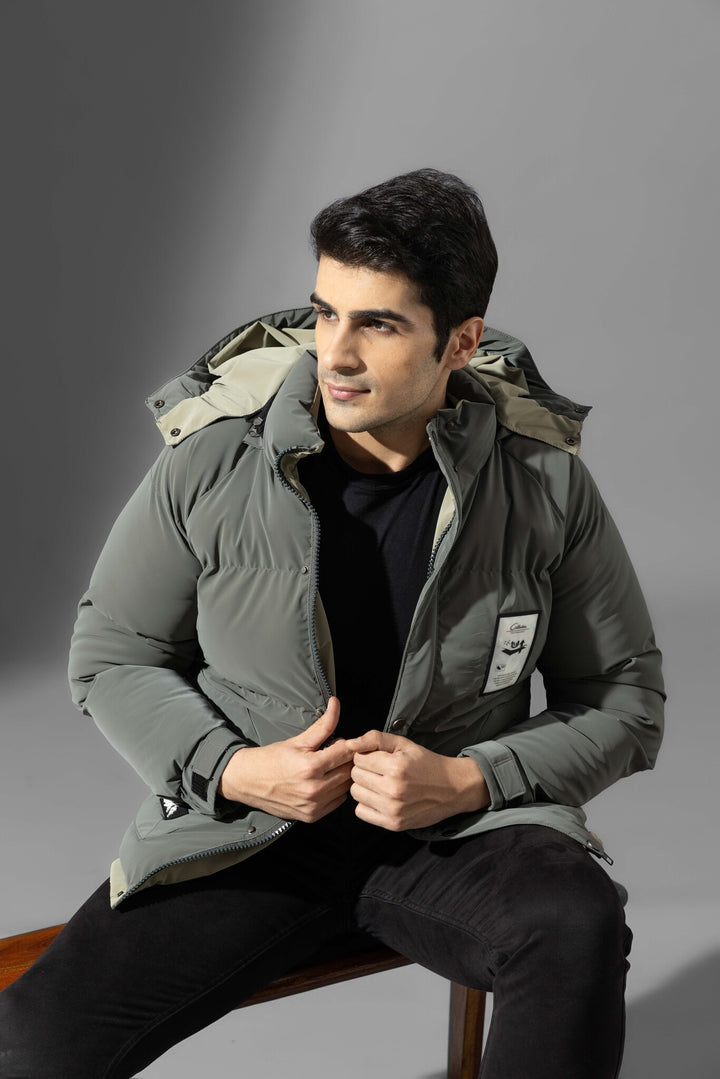 Green Men Full Sleeve Winter Heavy Jacket