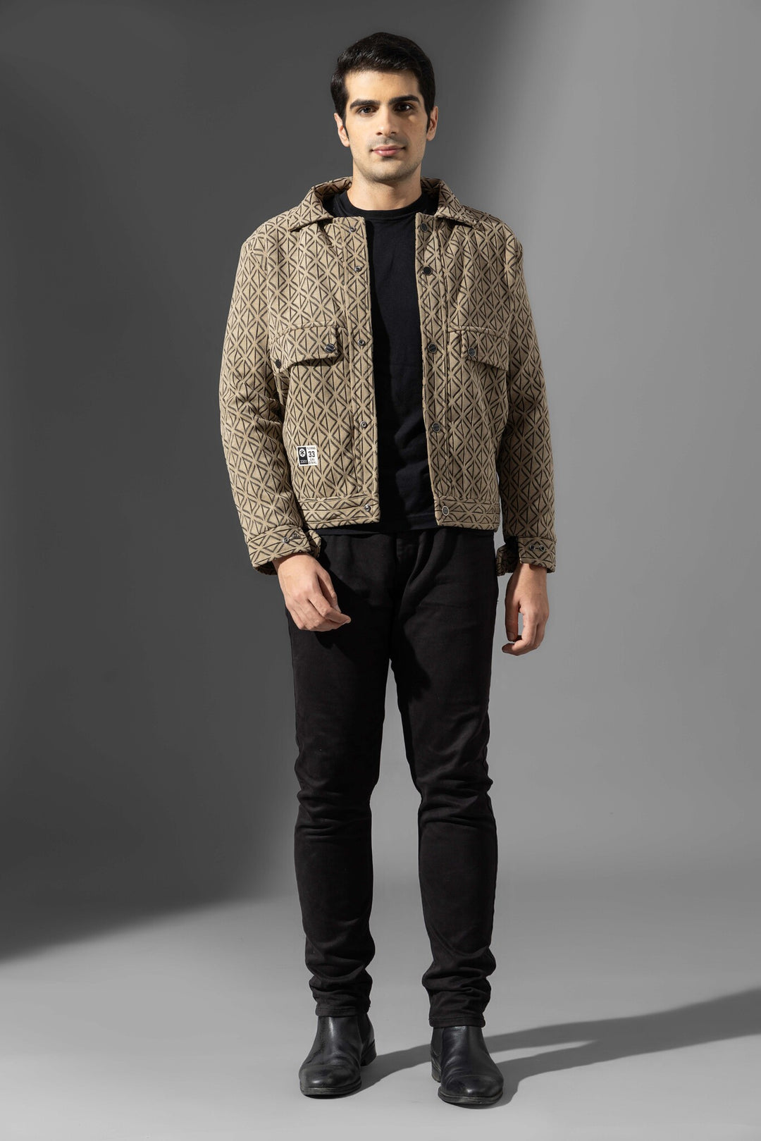 Brown Full Sleeve Men Heavy Winter Jacket