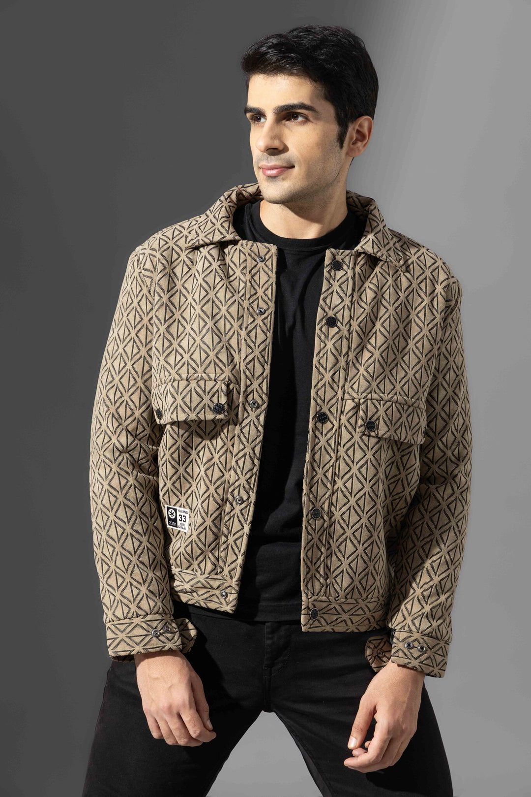 Brown Full Sleeve Men Heavy Winter Jacket