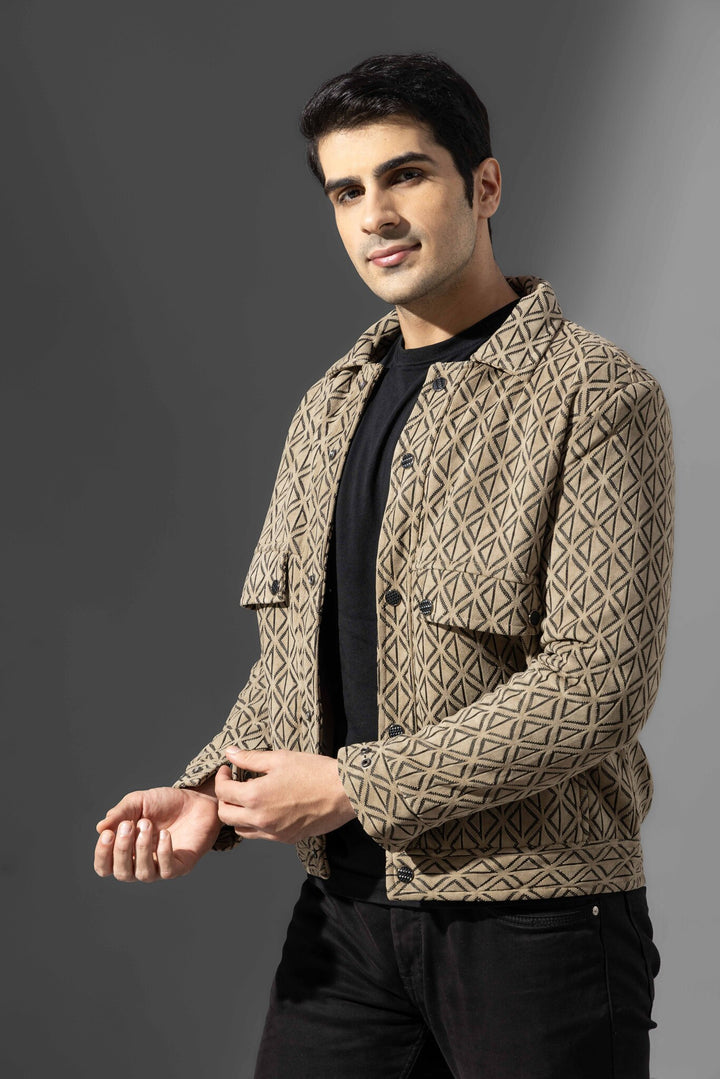 Brown Full Sleeve Men Heavy Winter Jacket