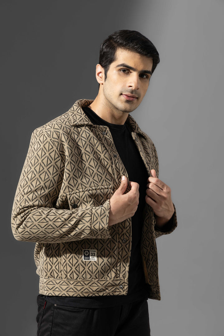 Brown Full Sleeve Men Heavy Winter Jacket