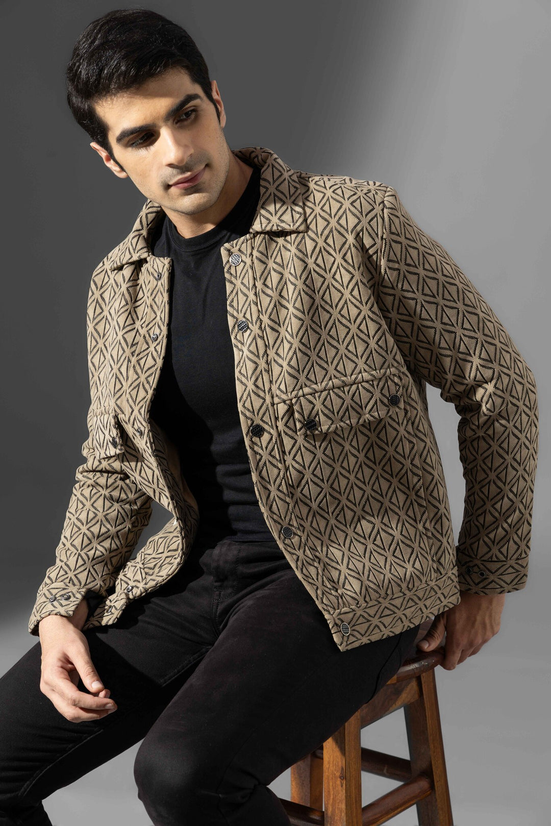 Brown Full Sleeve Men Heavy Winter Jacket