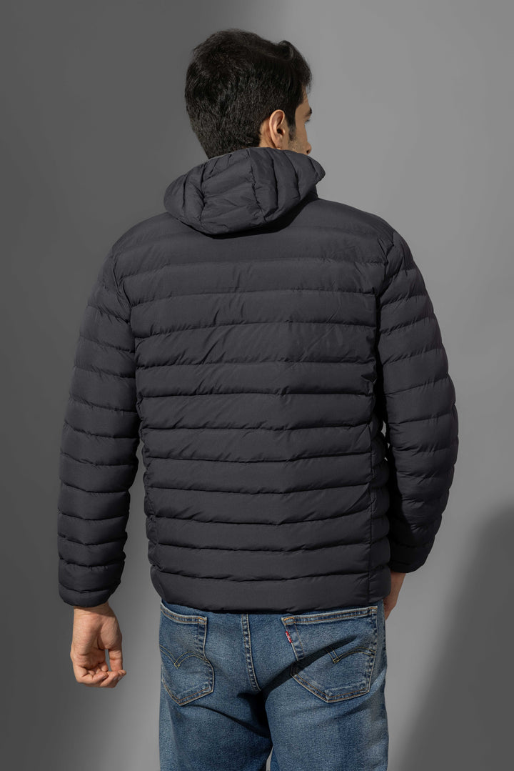 Dark Navy Winter Puffer Jacket with detachable hood