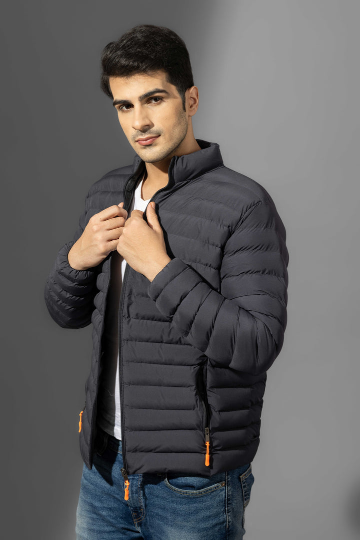 Dark Navy Winter Puffer Jacket with detachable hood