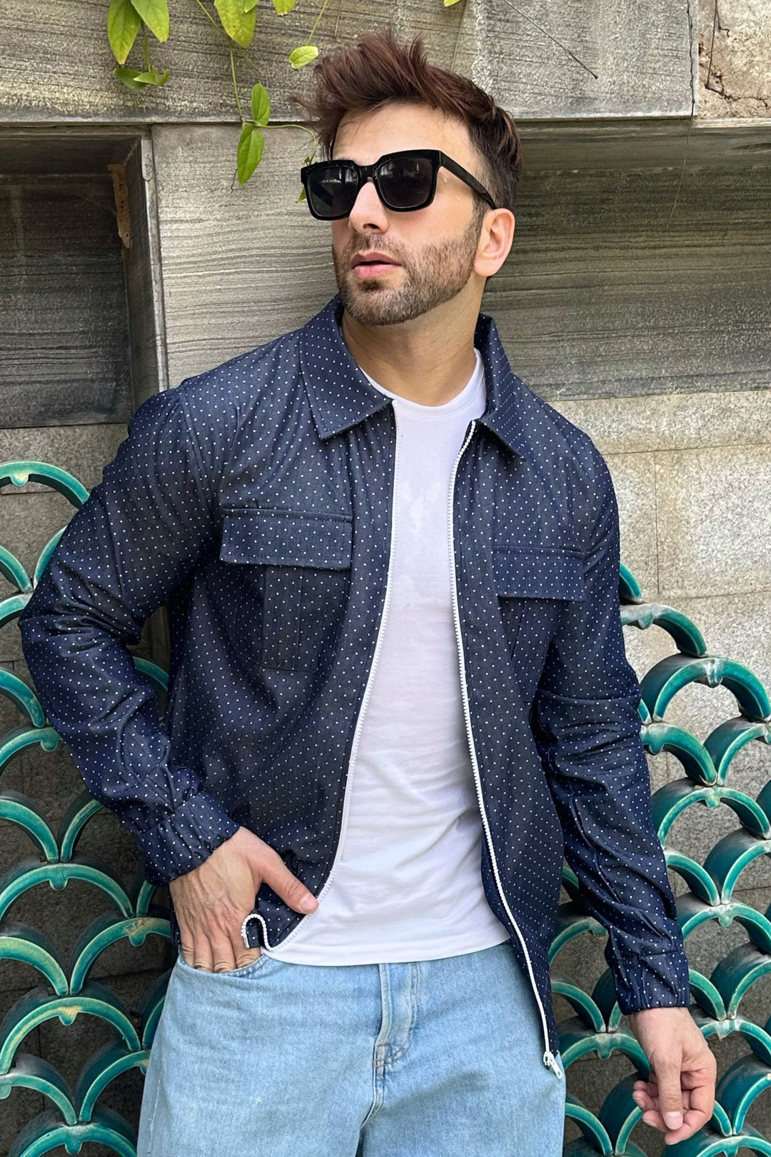 Denim Blue Double Pocket Over Shirt