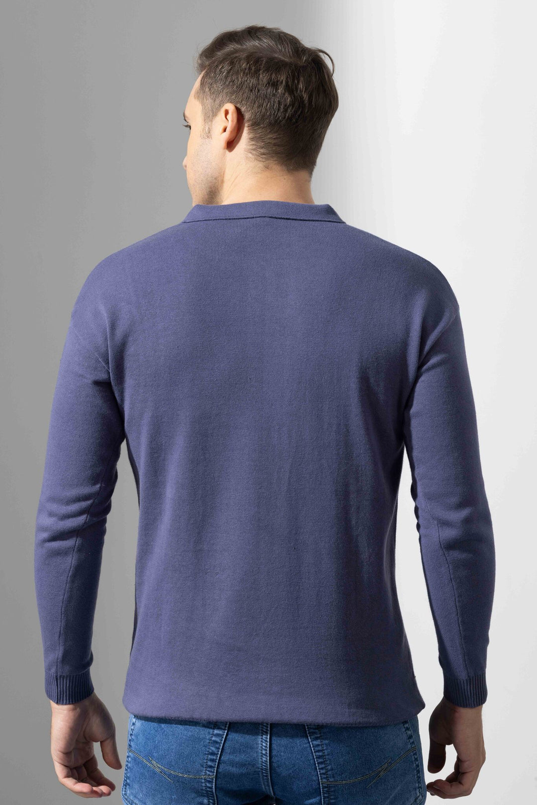 Navy Premium Flat Knit Polo T-Shirt