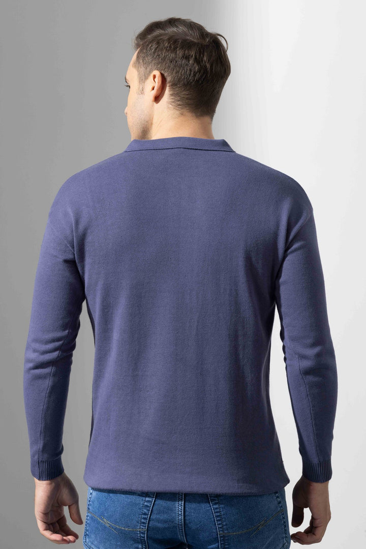 Navy Premium Flat Knit Polo T-Shirt