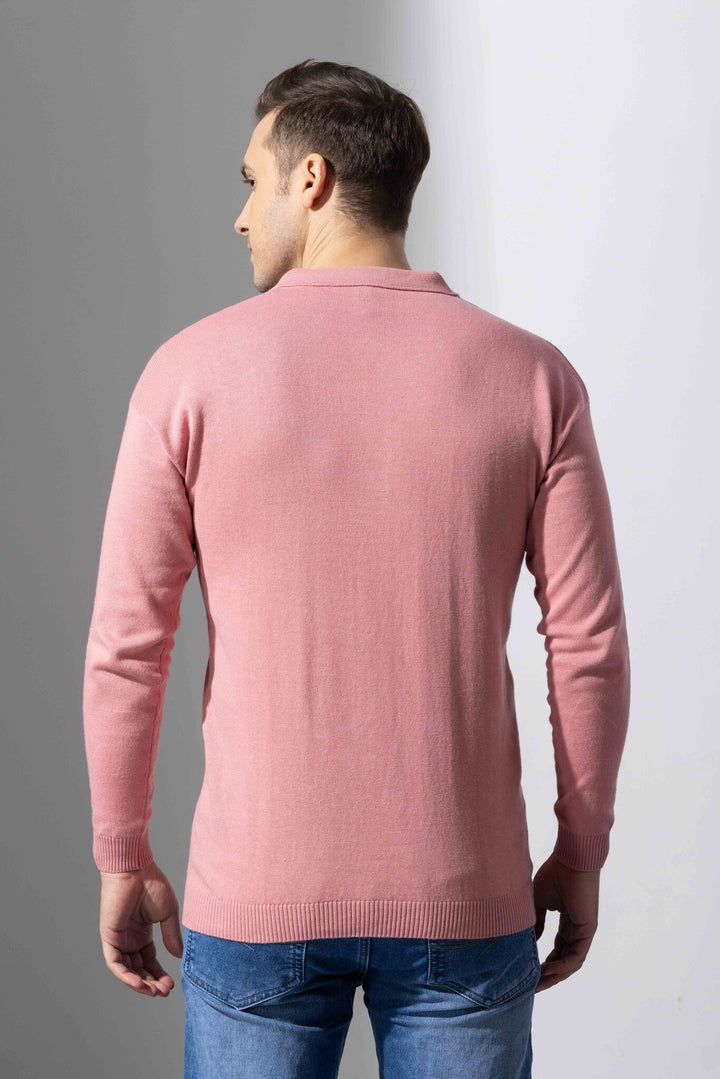 Pink Premium Flat Knit Polo T-Shirt
