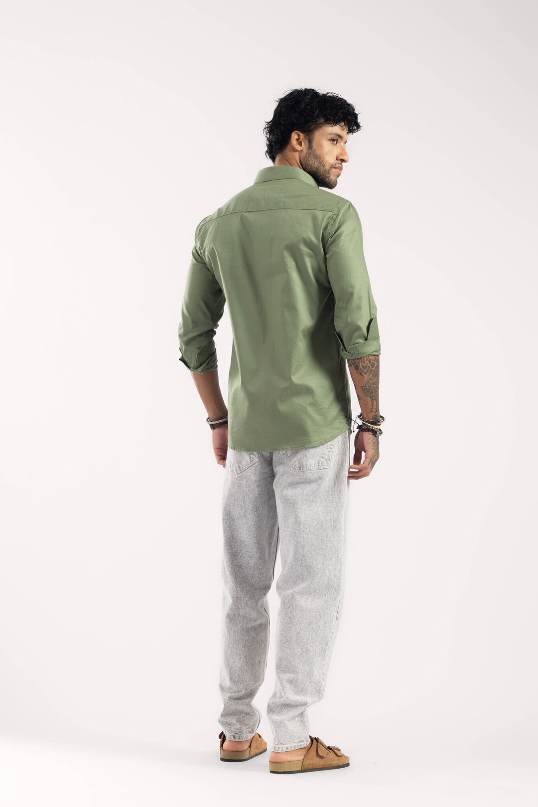 Green Full Sleeve Casual Shirt