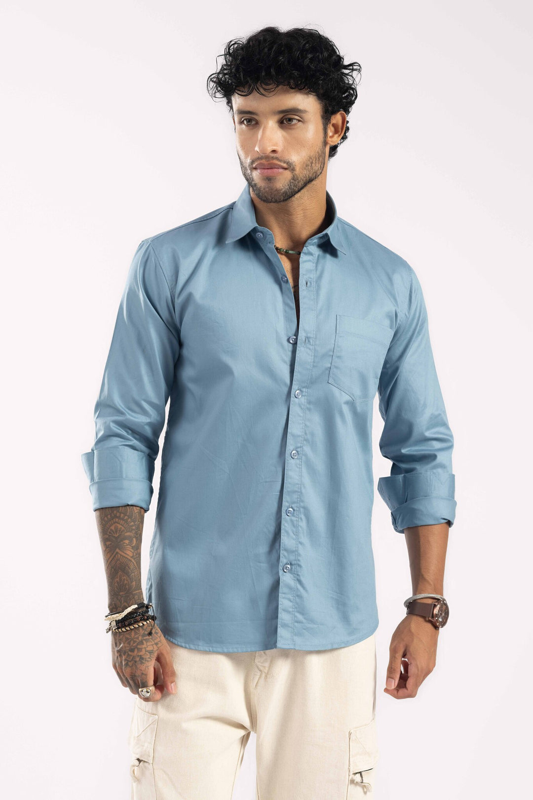 Men Blue Casual Shirt