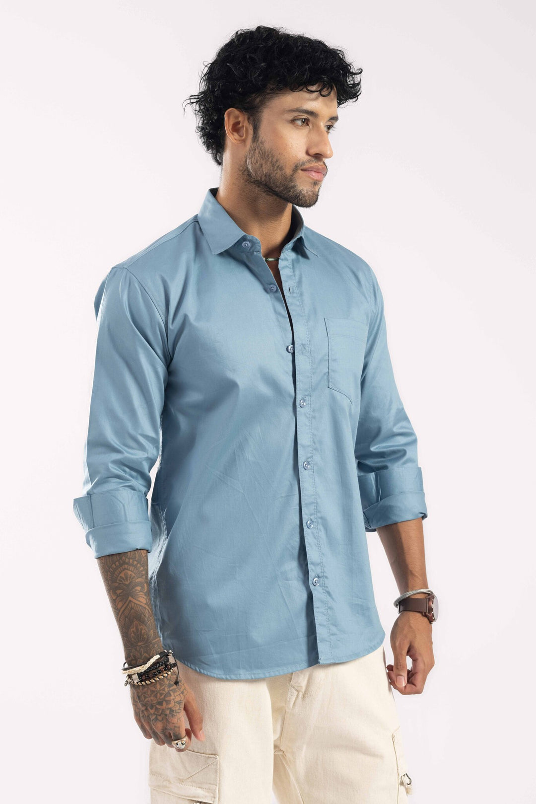 Men Blue Casual Shirt