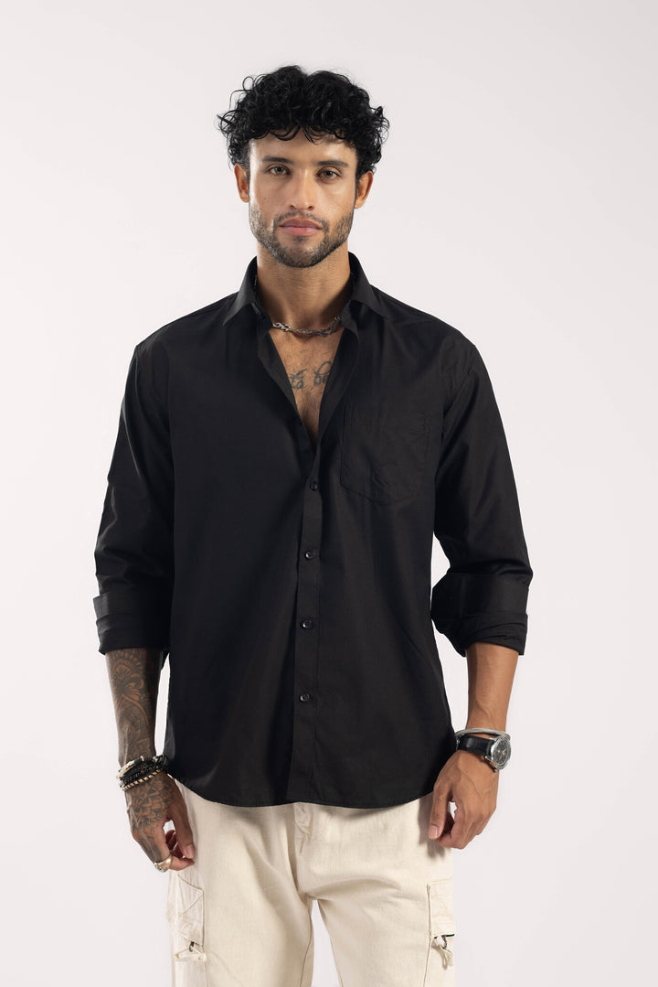 Black Full Sleeve Casual Shirt