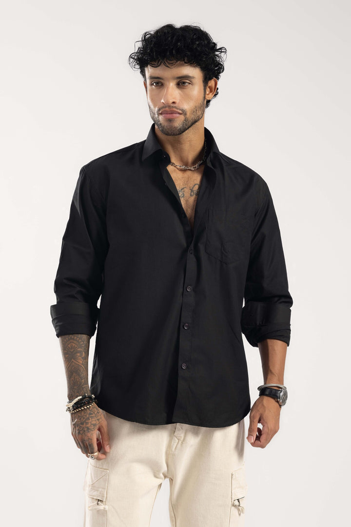 Black Full Sleeve Casual Shirt
