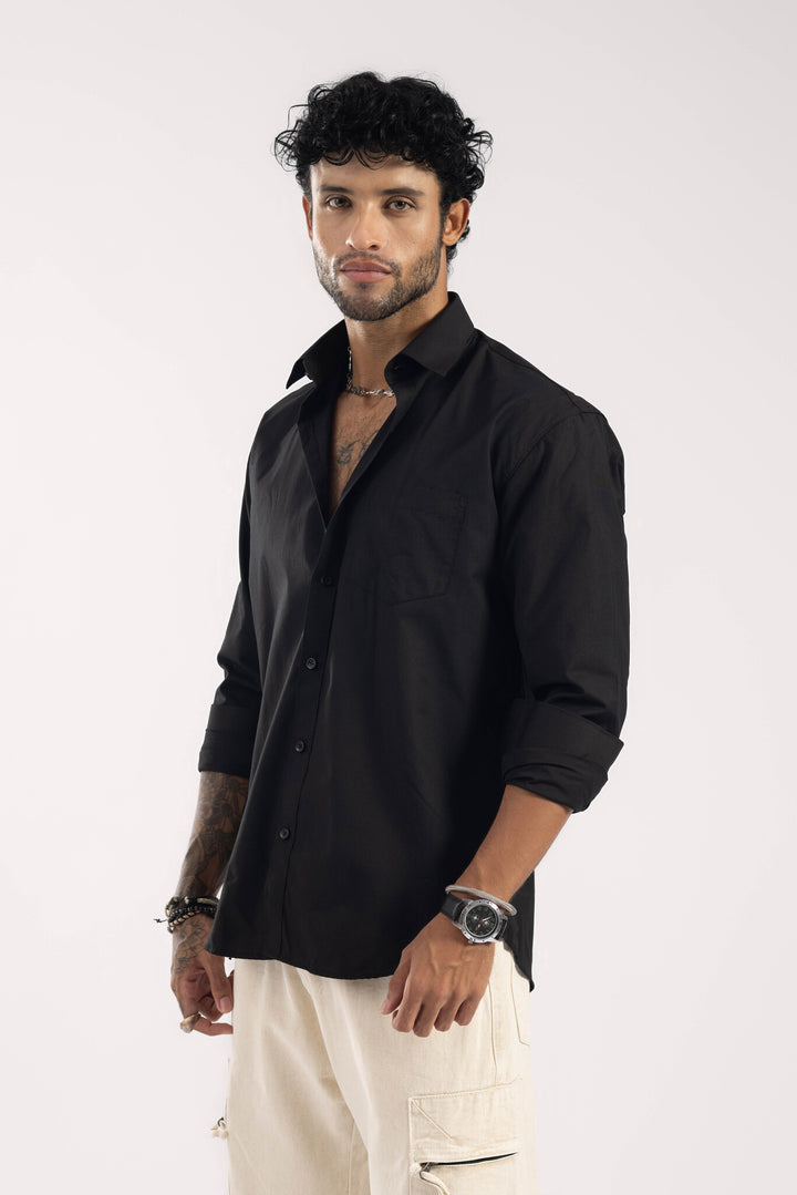Black Full Sleeve Casual Shirt
