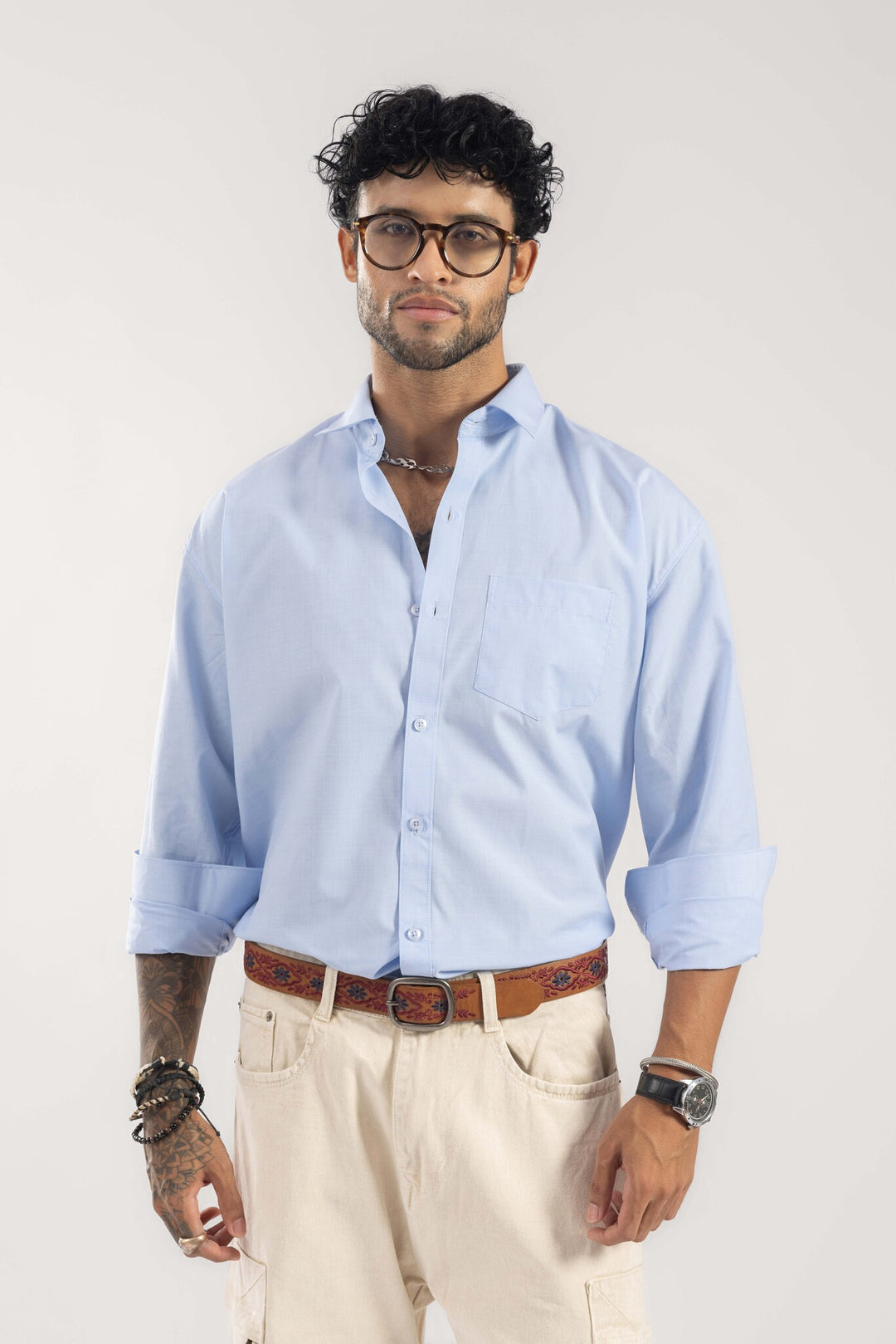 Sky Blue Full Sleeve Casual Shirt