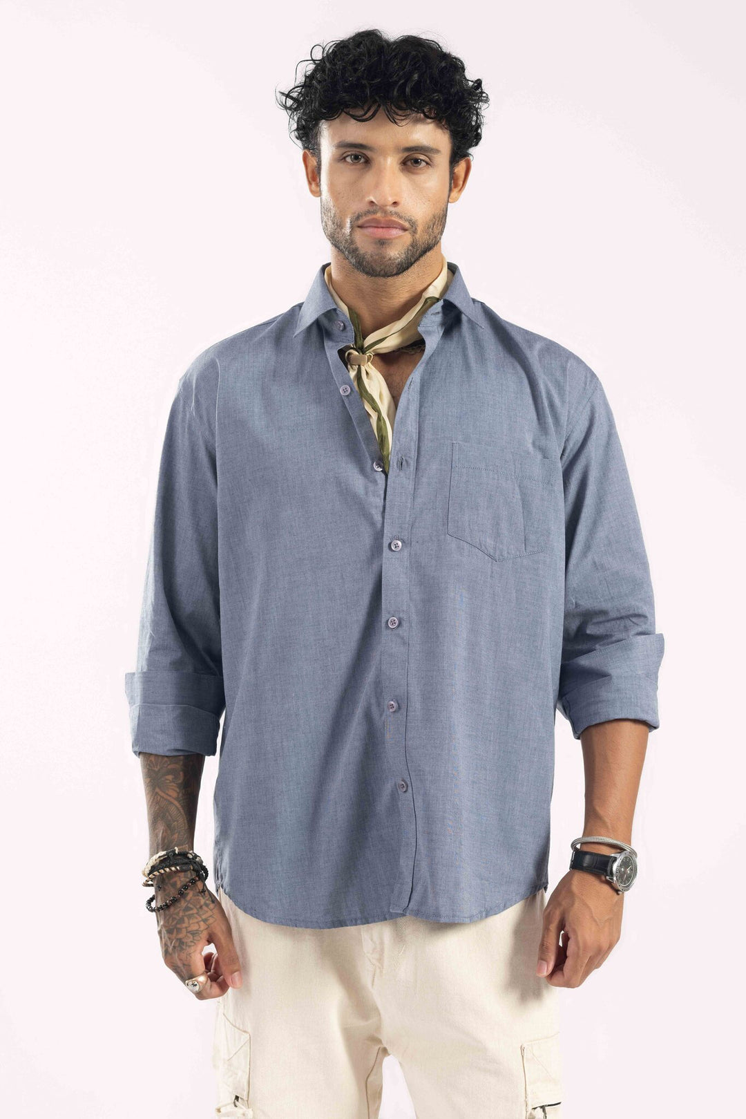 Steel Grey Full Sleeve Casual Shirt