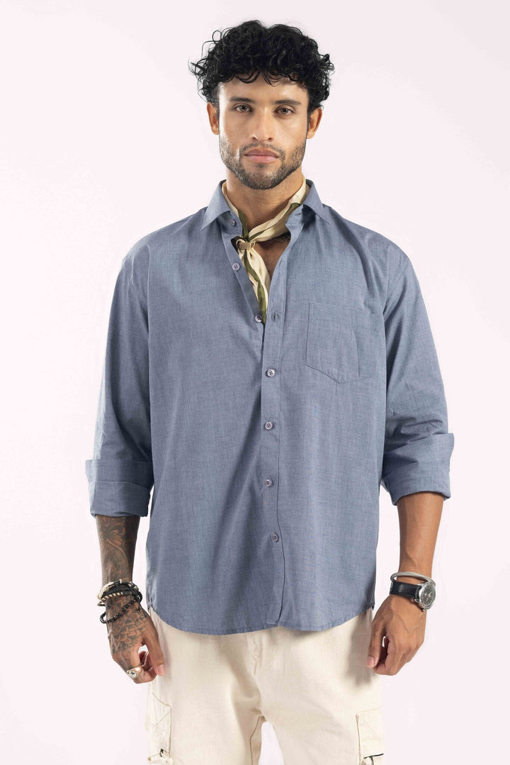 Steel Grey Full Sleeve Casual Shirt