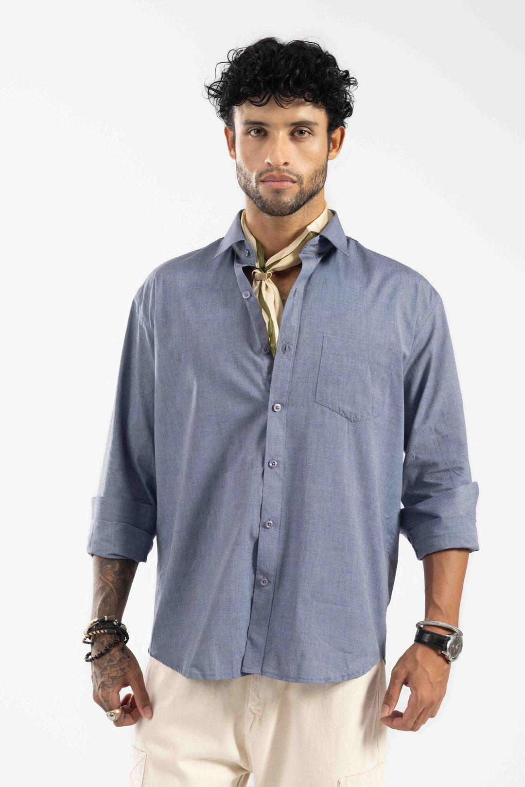 Steel Grey Full Sleeve Casual Shirt