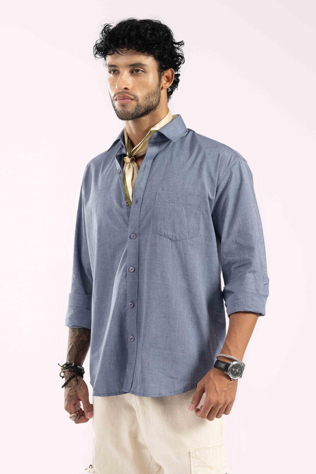 Steel Grey Full Sleeve Casual Shirt