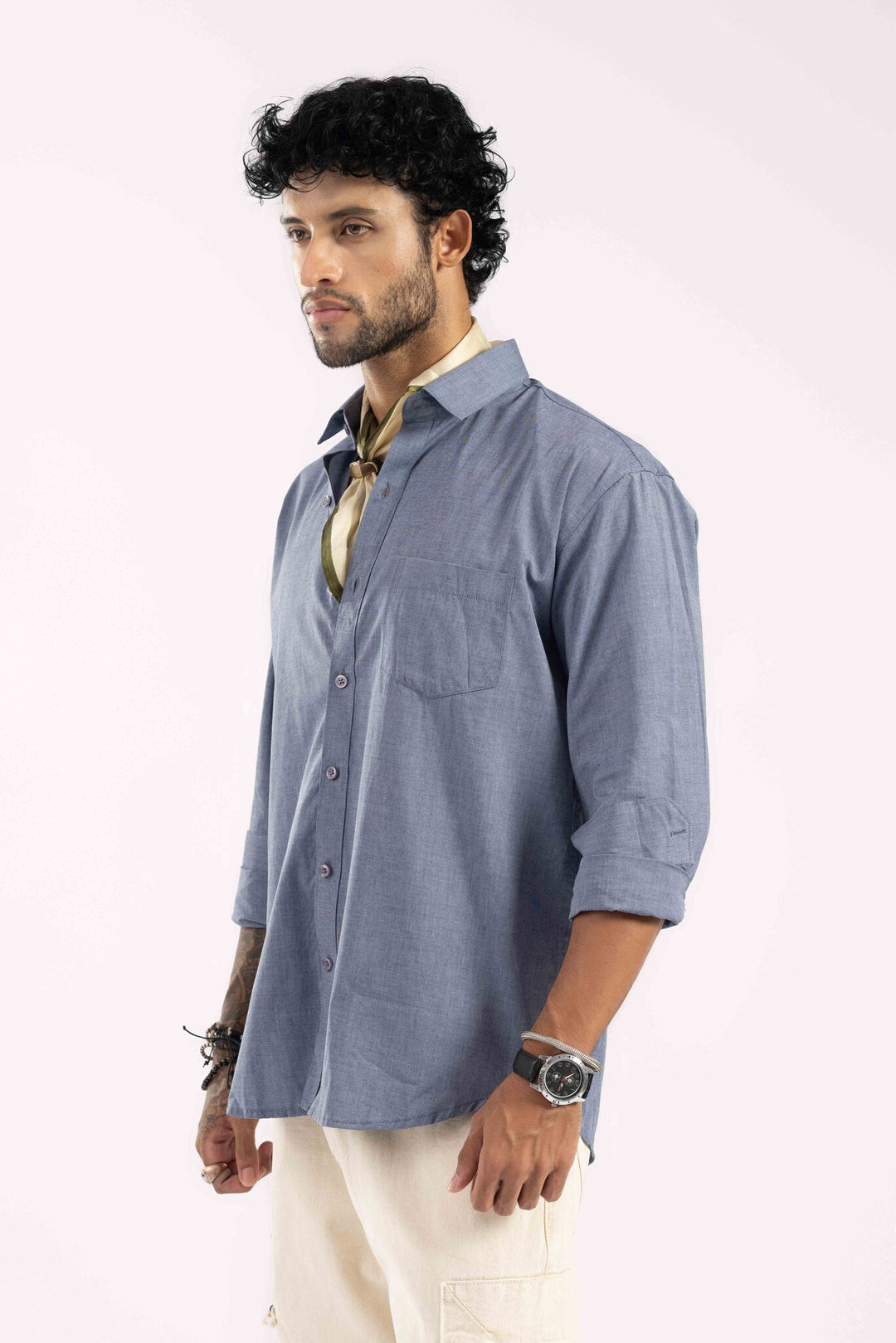 Steel Grey Full Sleeve Casual Shirt