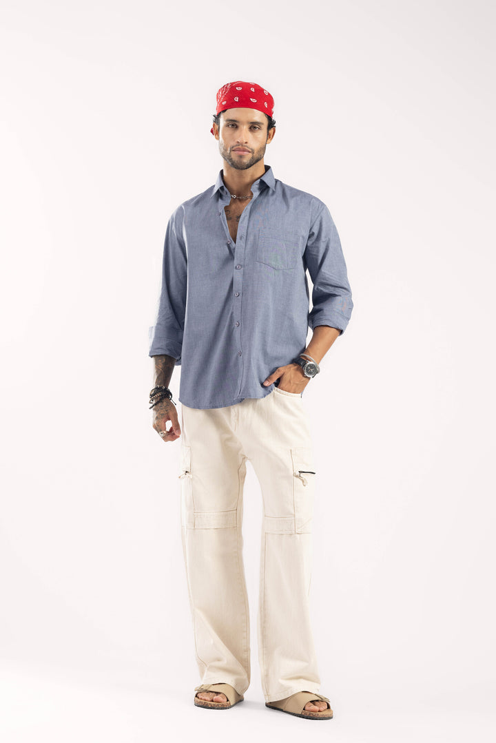 Steel Grey Full Sleeve Casual Shirt