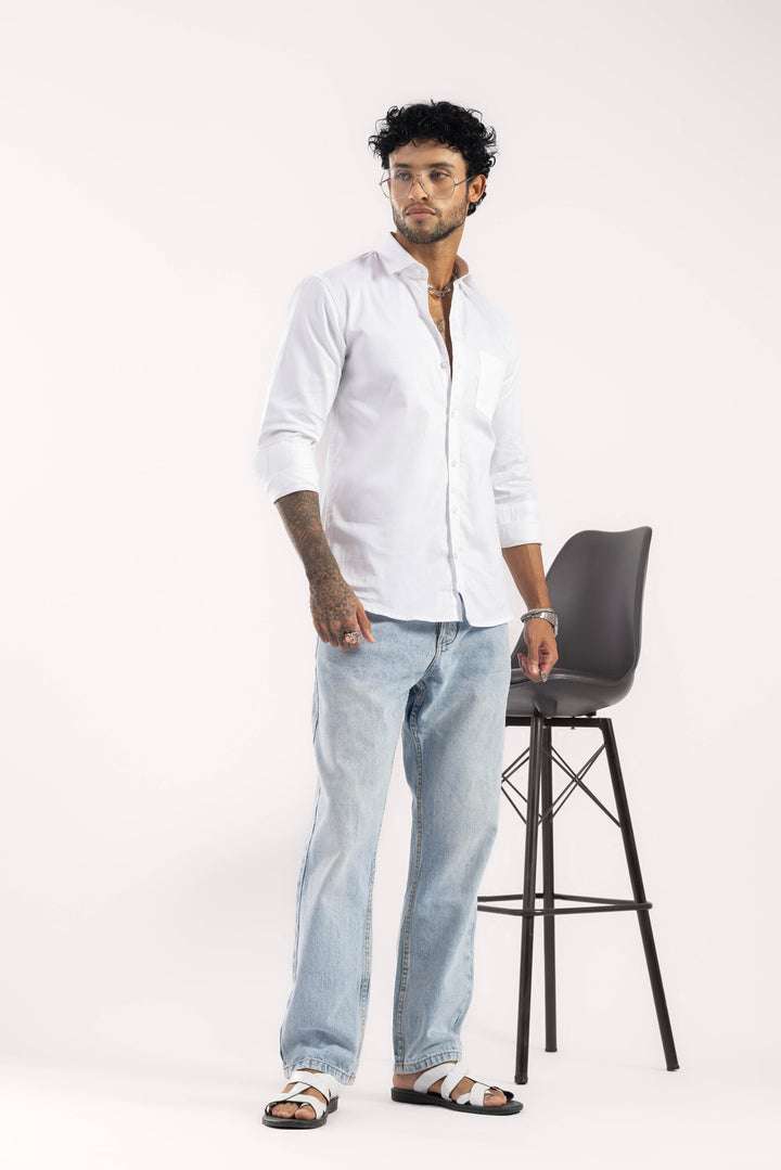 White Full Sleeve Casual Shirt