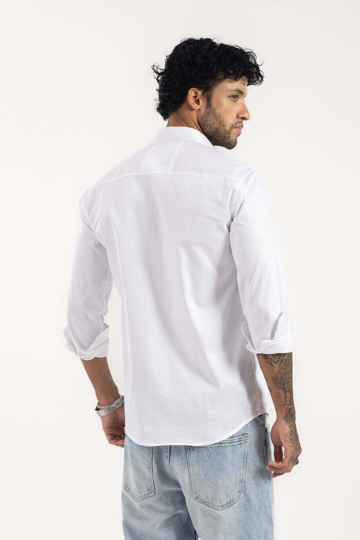 White Full Sleeve Casual Shirt