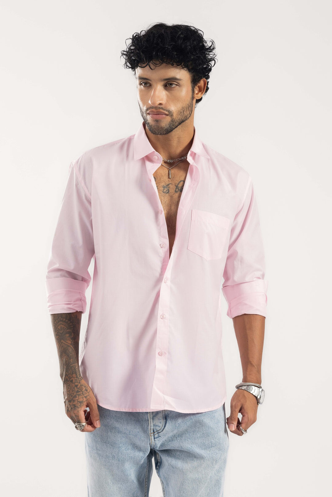 Pink Full Sleeve Casual Shirt