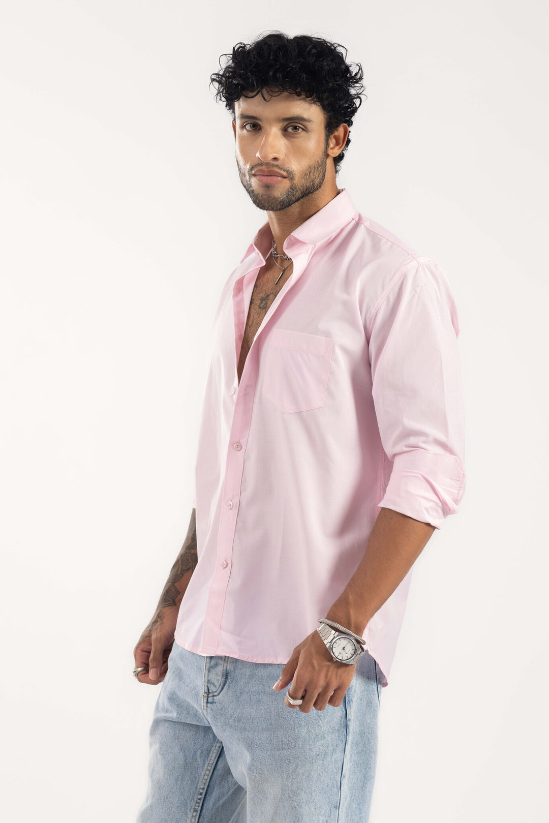 Pink Full Sleeve Casual Shirt