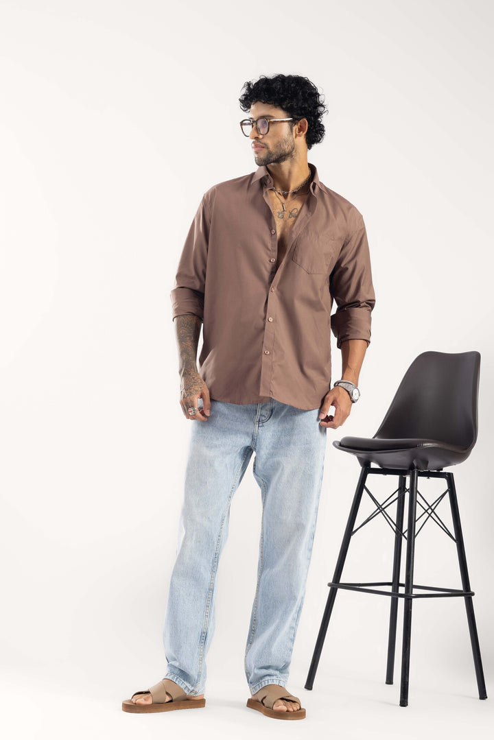 Brown Full Sleeve Casual Shirt