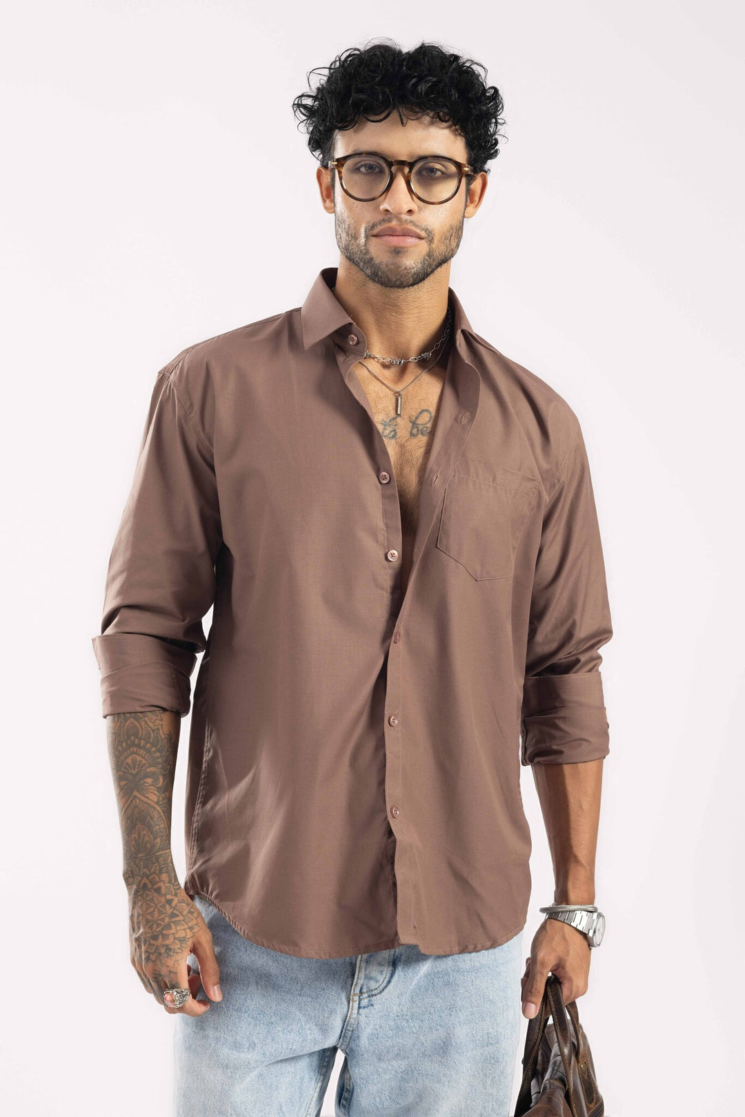Brown Full Sleeve Casual Shirt