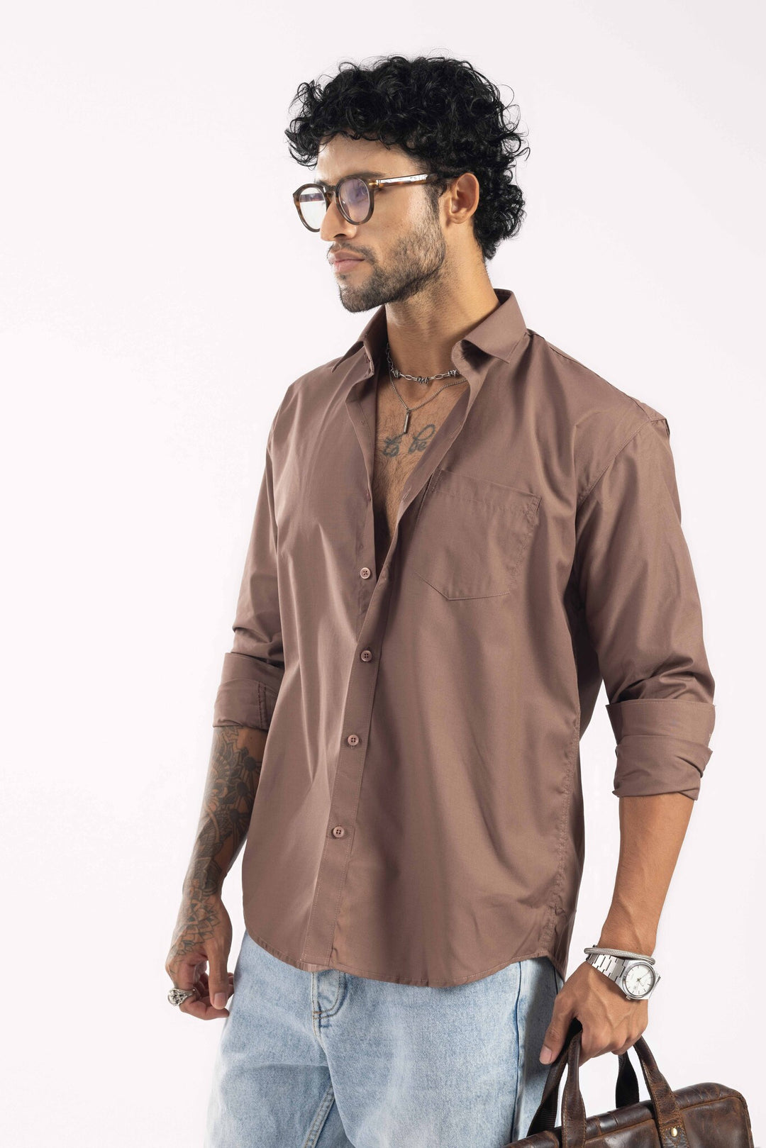 Brown Full Sleeve Casual Shirt