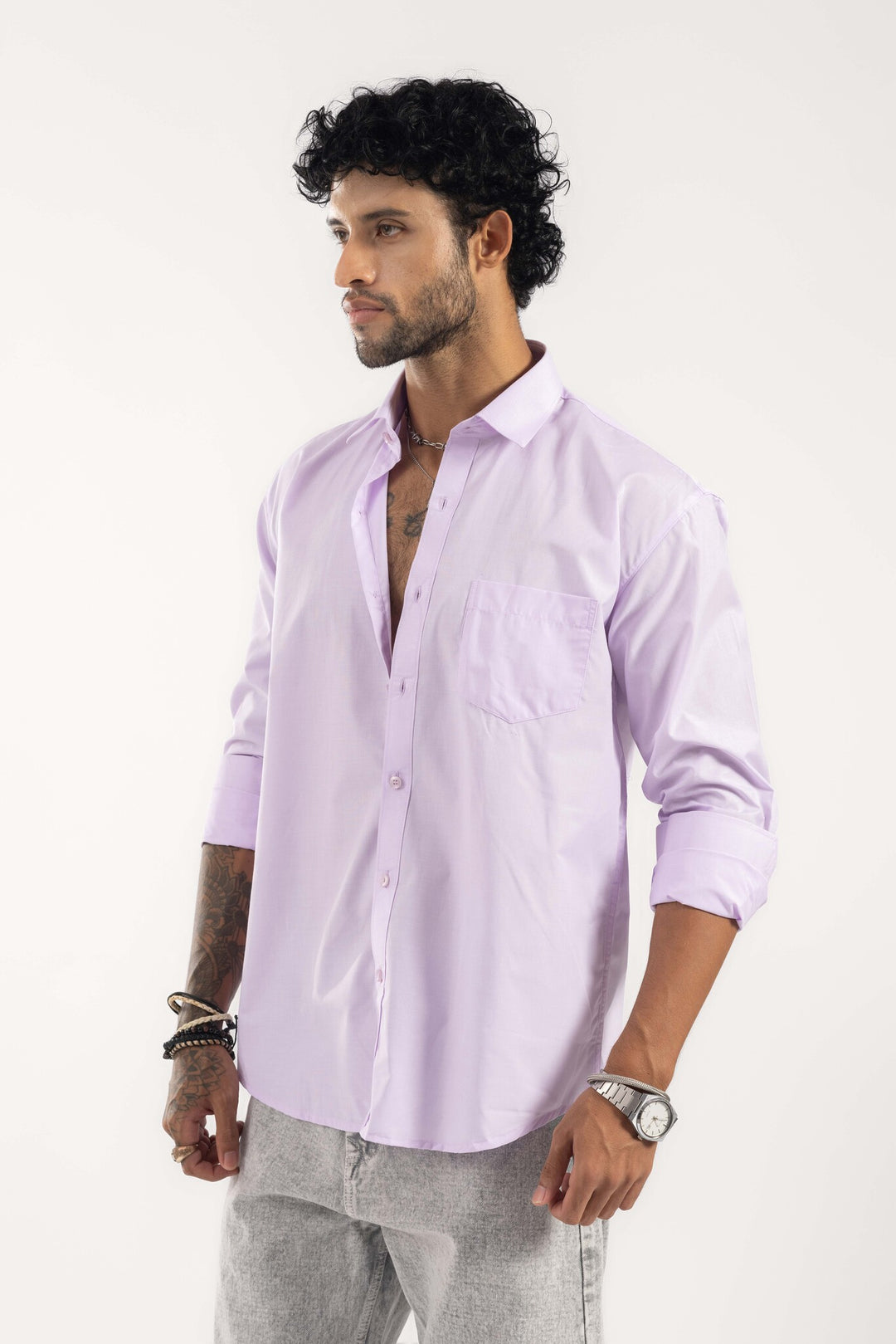 Light Pink Full Sleeve Casual Shirt