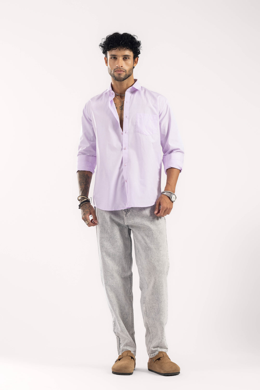 Light Pink Full Sleeve Casual Shirt