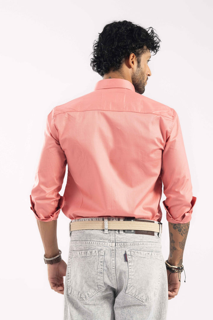 Peach Full Sleeve Casual Shirt