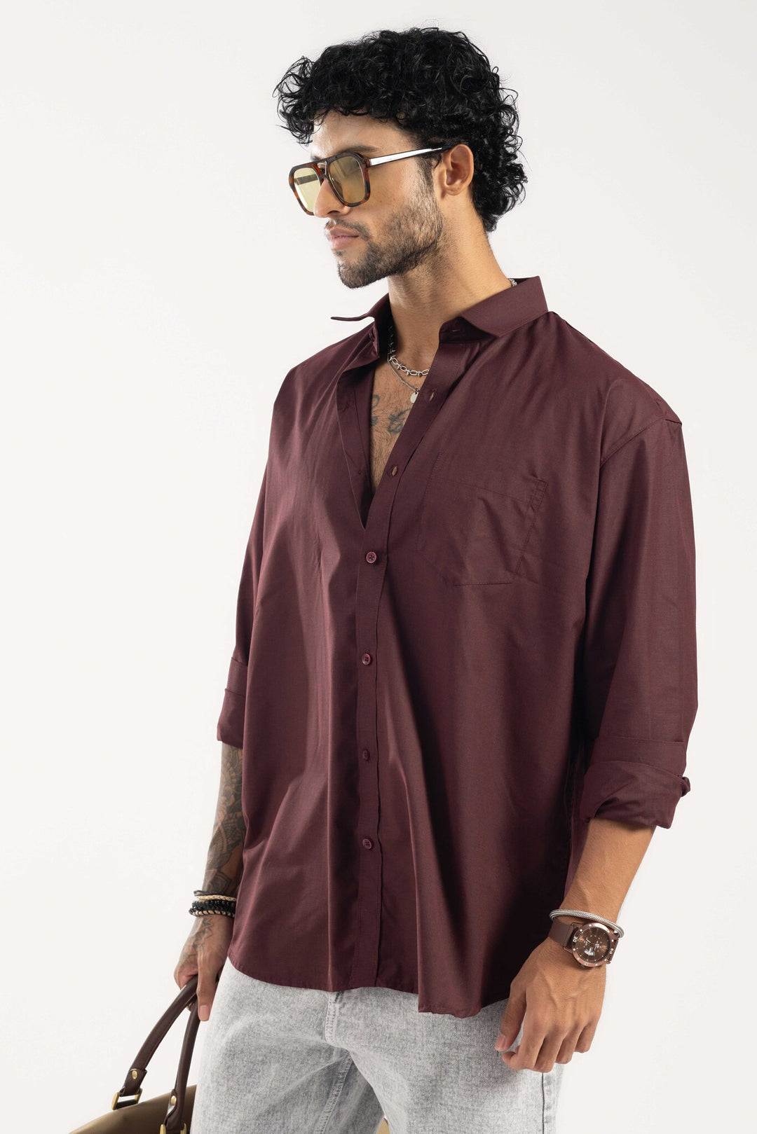 Cotton Brown Casual Shirt