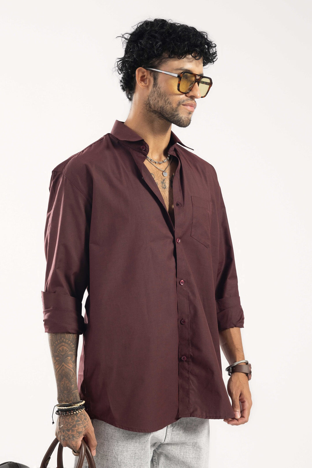 Cotton Brown Casual Shirt