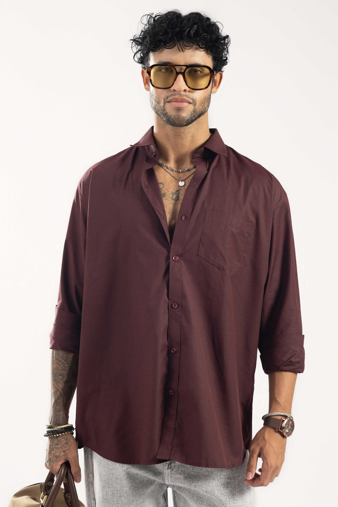 Cotton Brown Casual Shirt