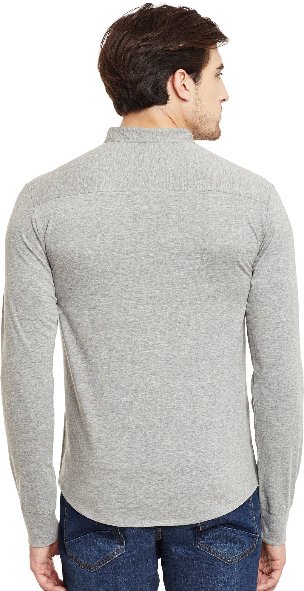 Grey Melange Knitted Shirt