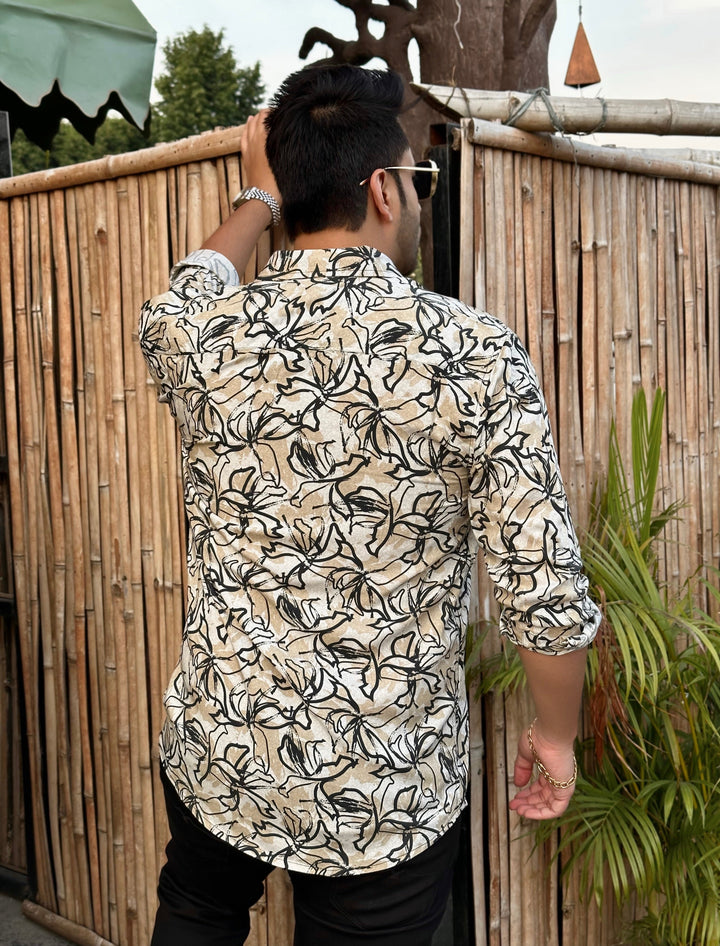Brown Floral  Shirt
