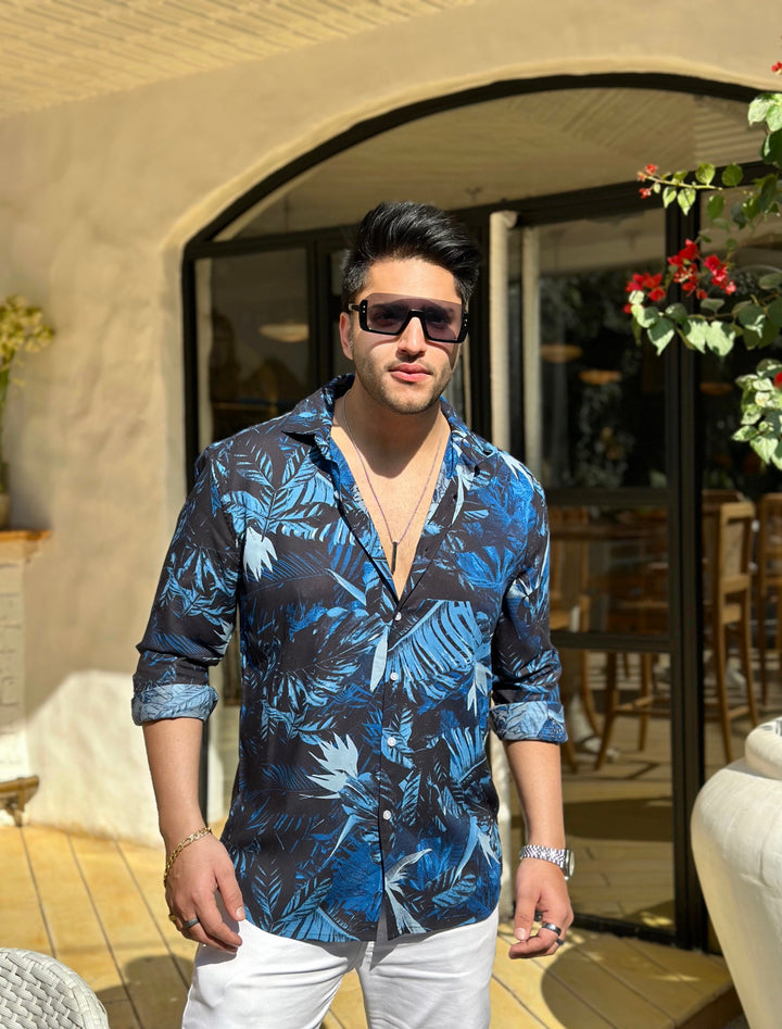 Blue Breezy Floral Casual Shirt