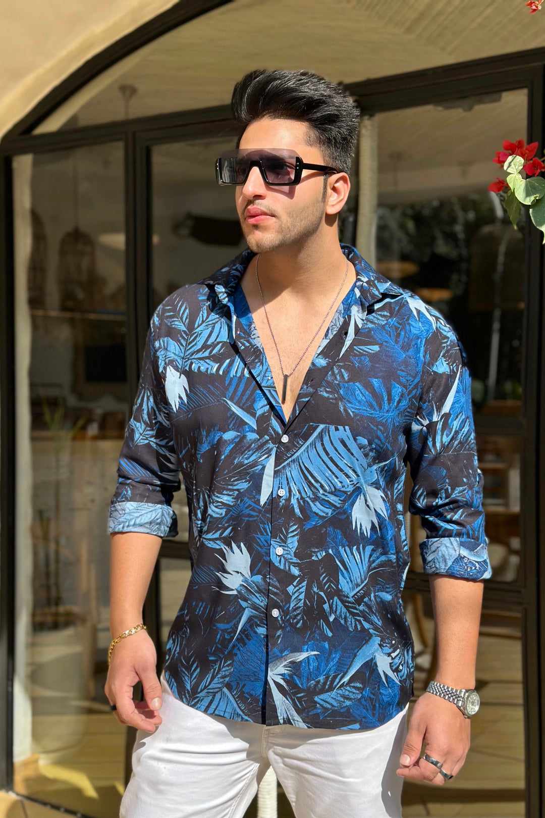 Blue Breezy Floral Casual Shirt