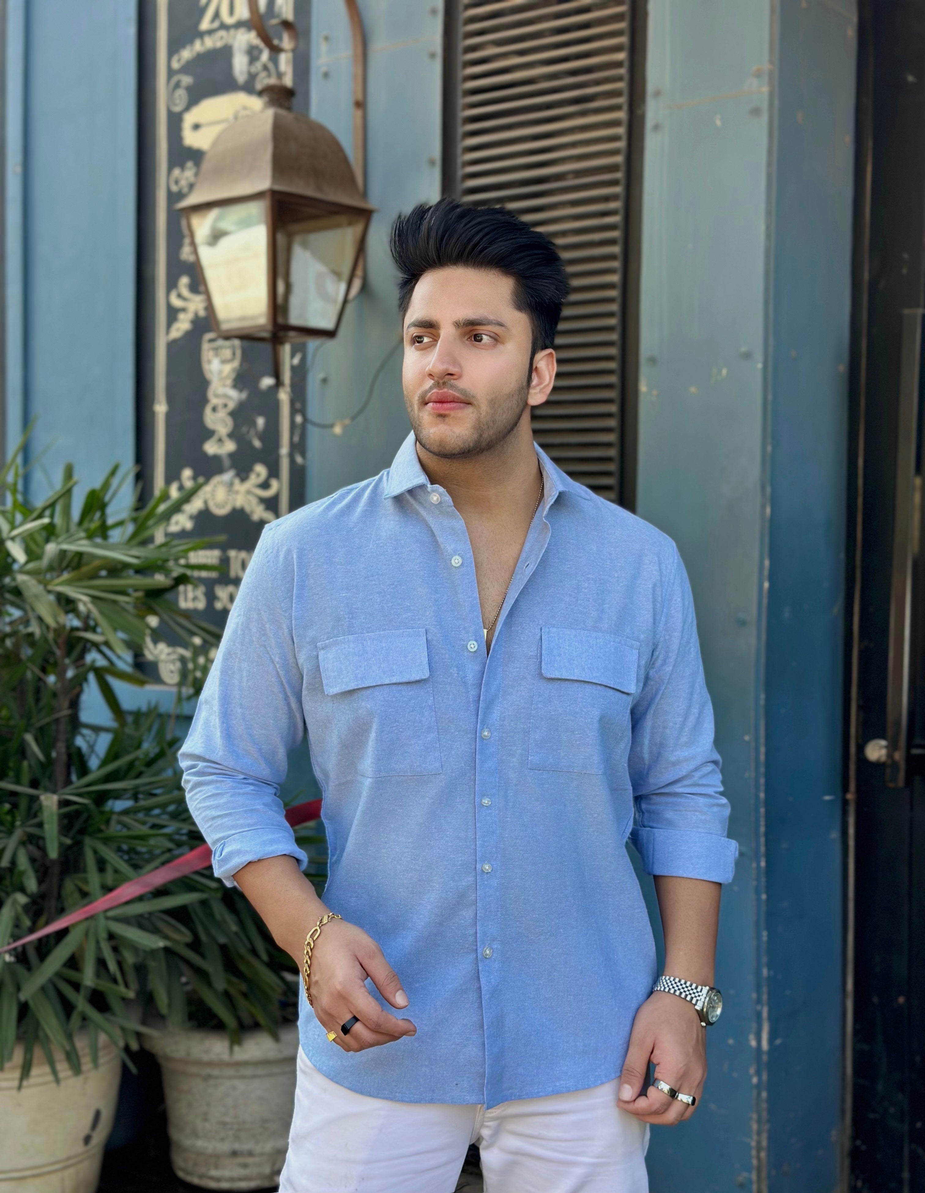 Blue Denim Double Pocket Shirt