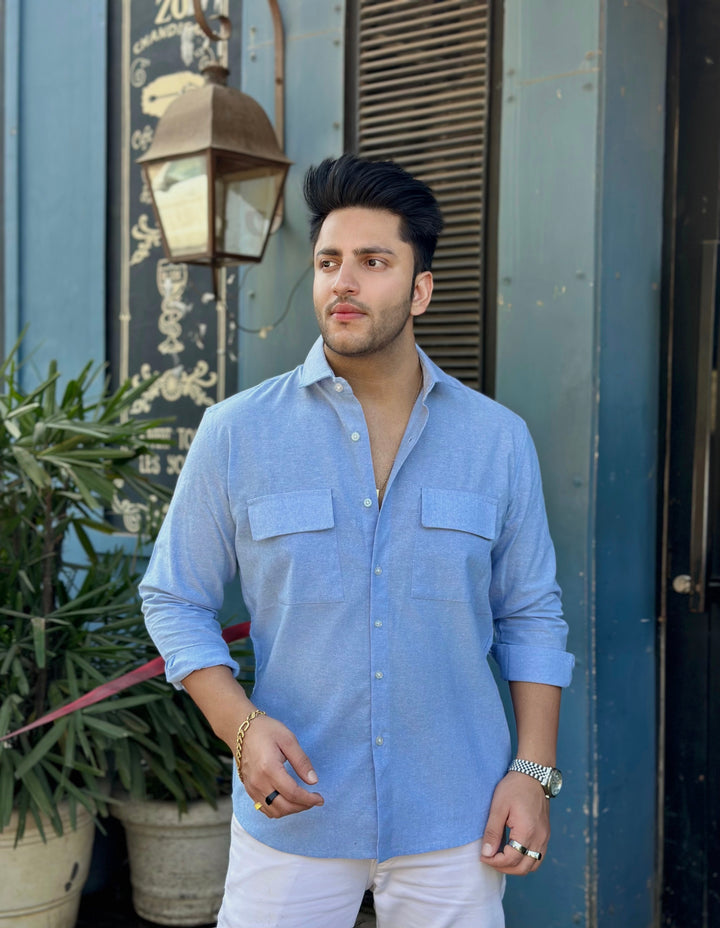 Blue Denim Double Pocket Shirt